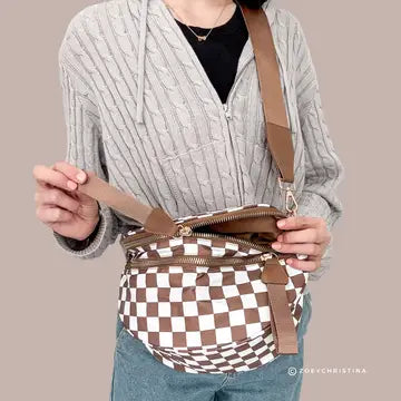 Checker Crossbody Sling Bag