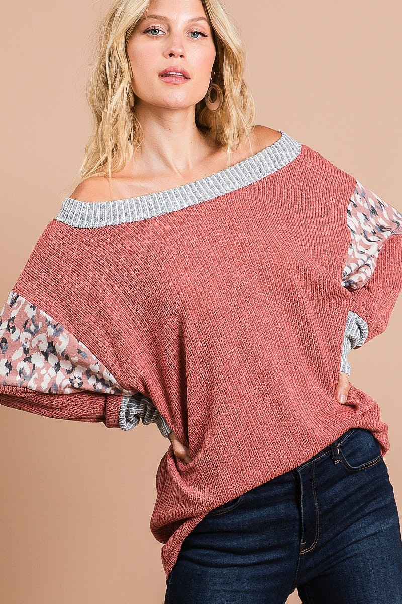 Mauve Leopard Sweater Block