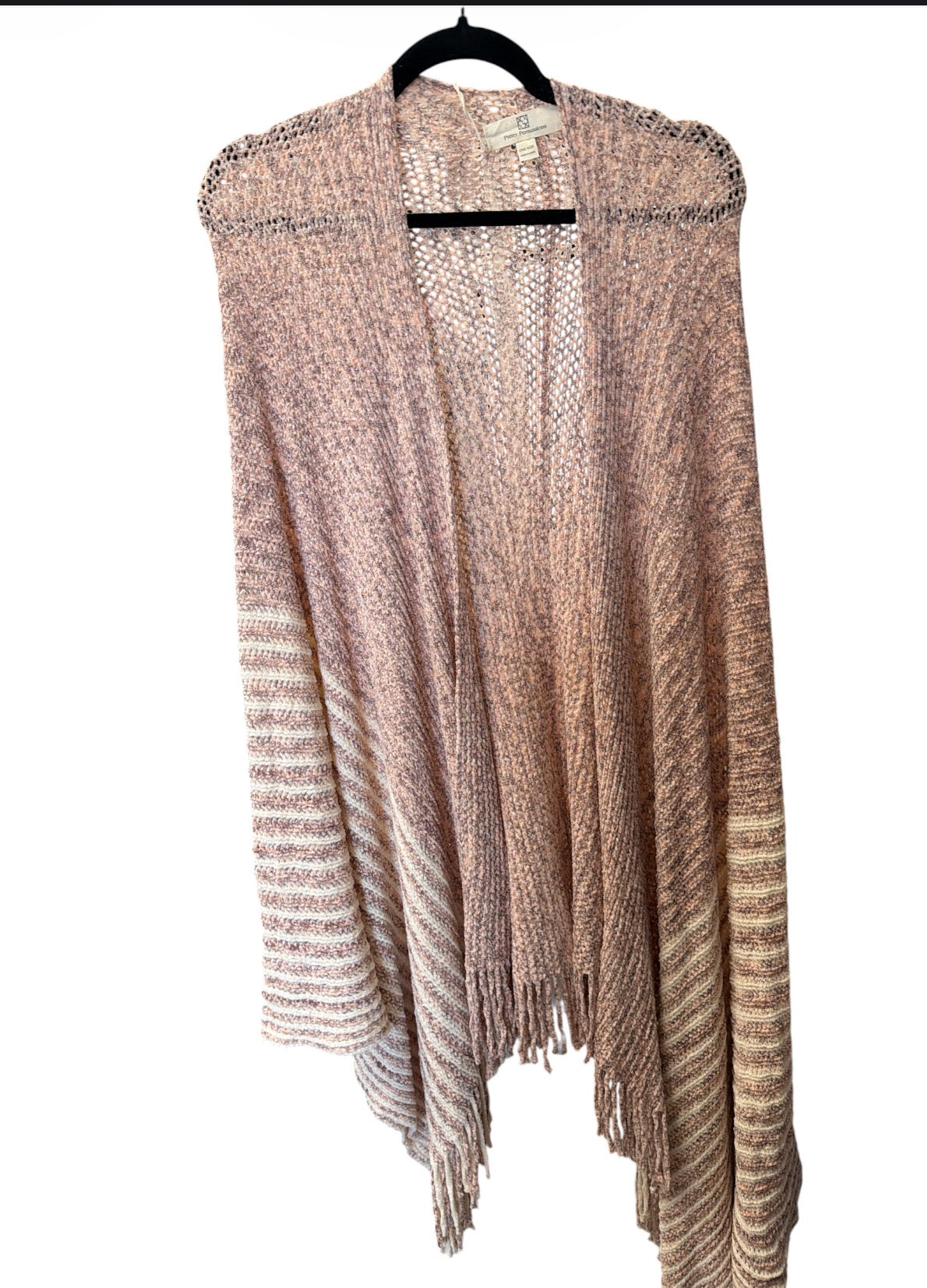 Onesize Scarf Poncho - Pink/Cream