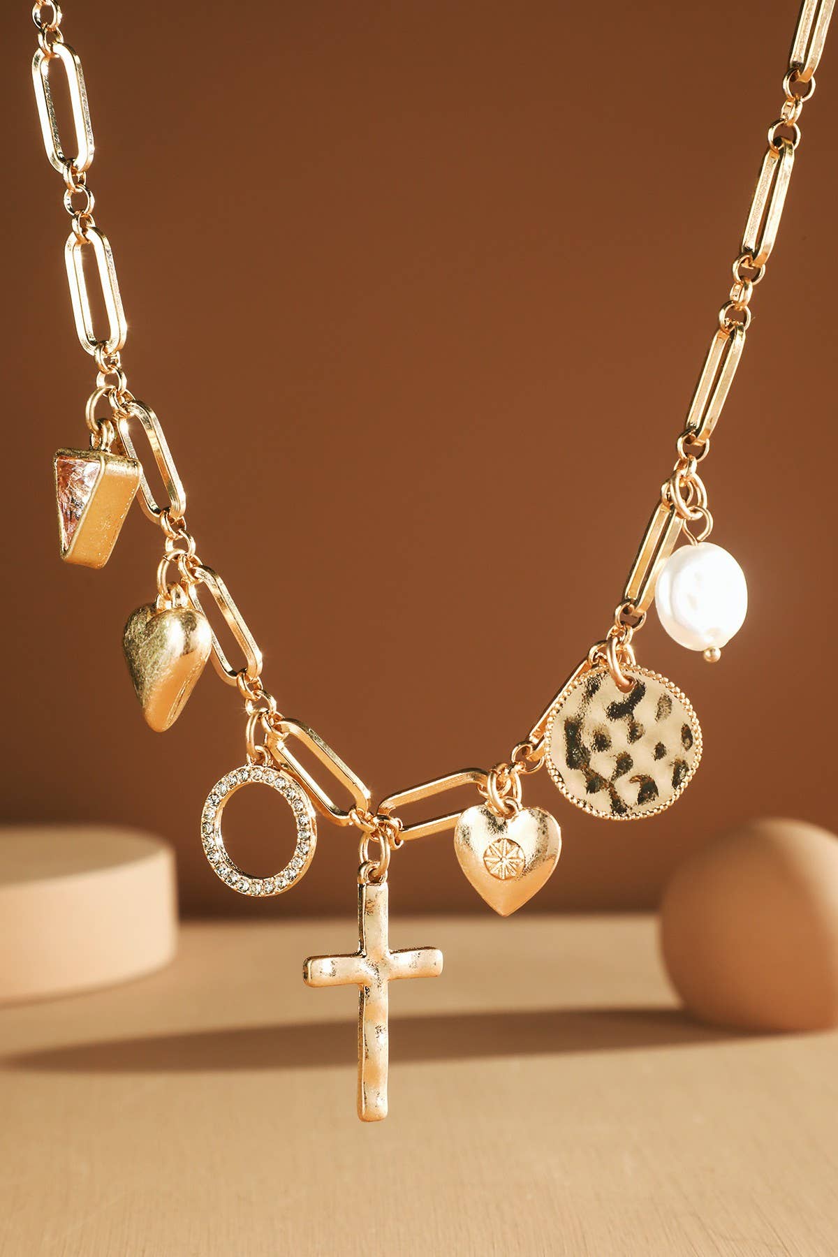 Paper Clip Chain Charm Necklace