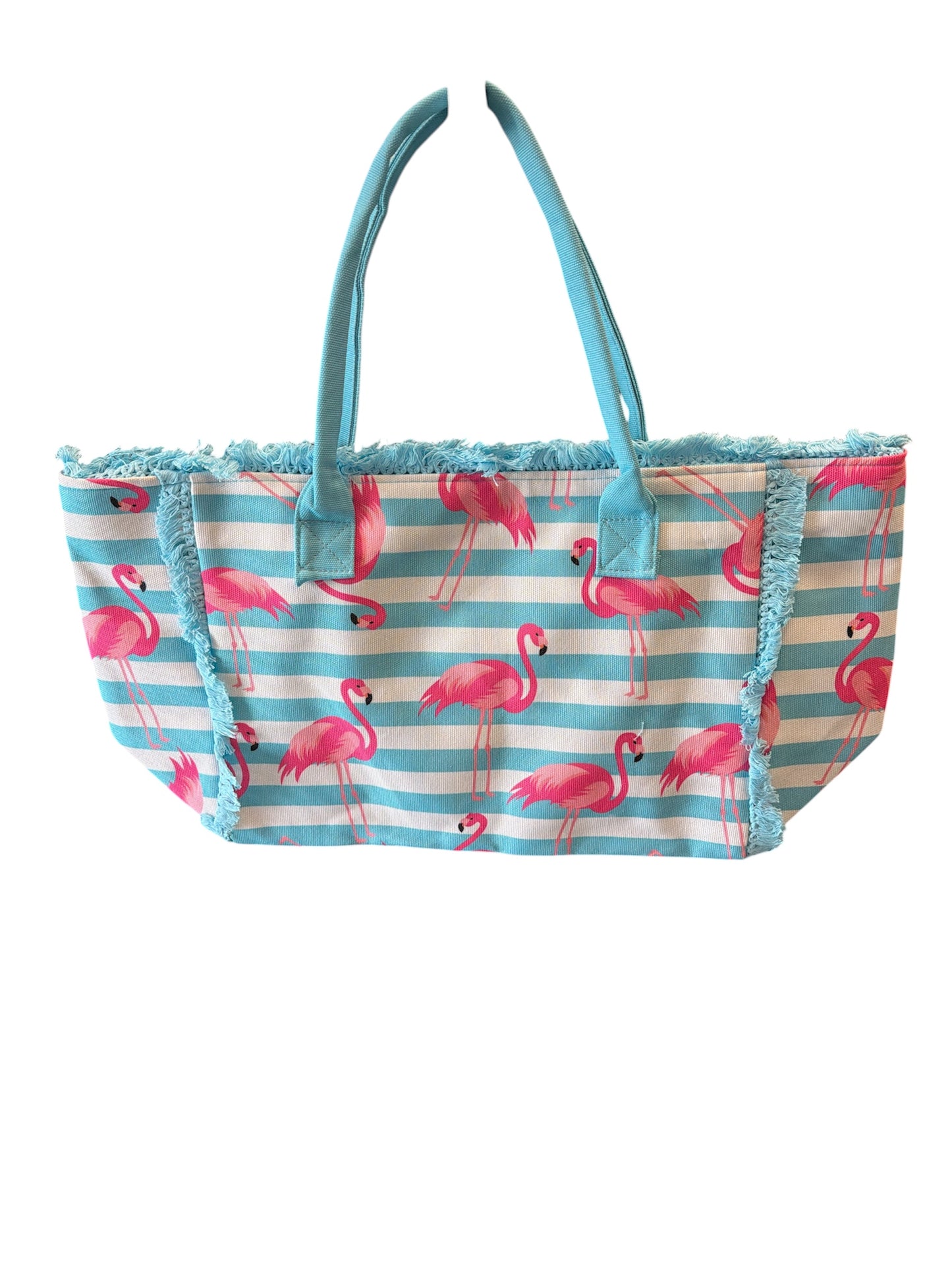 FLAMINGO FRINGE TOTE BAG
