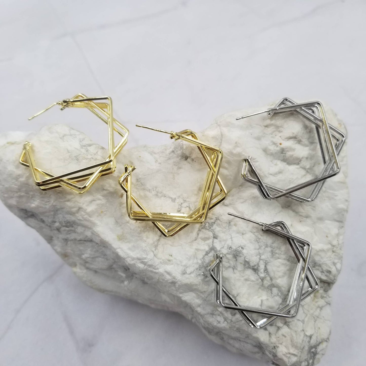 Hollow Open Geometric Hoop Earrings
