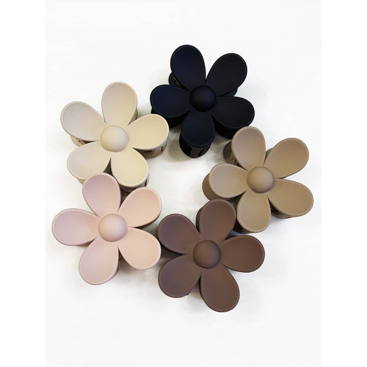 Matte Neutral Color Daisy Hair Clips