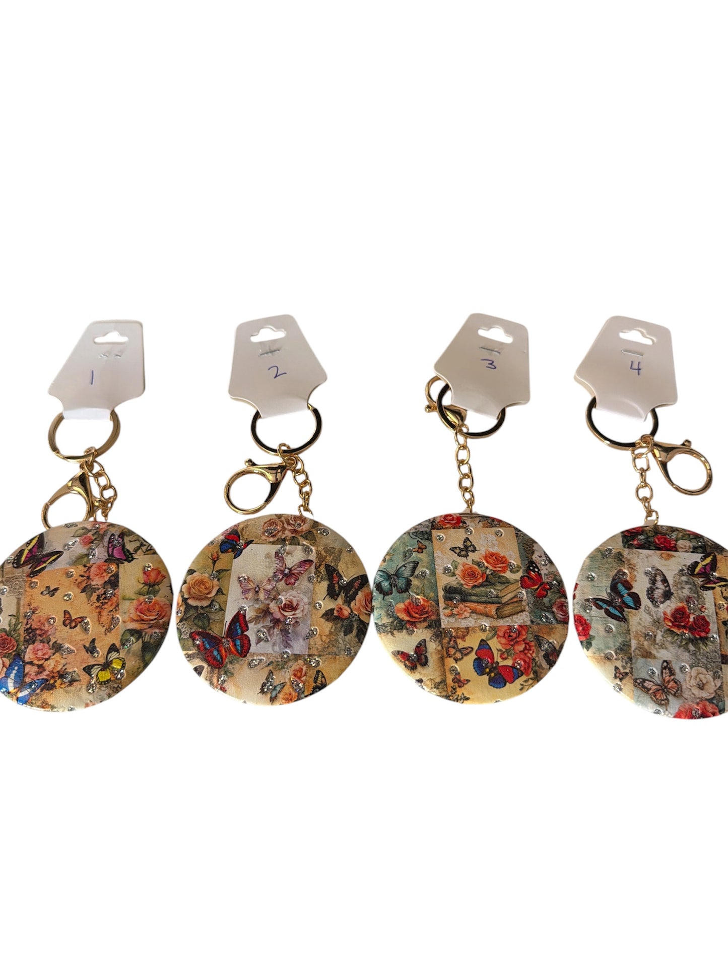 Butterfly Compact Mirror Keychain