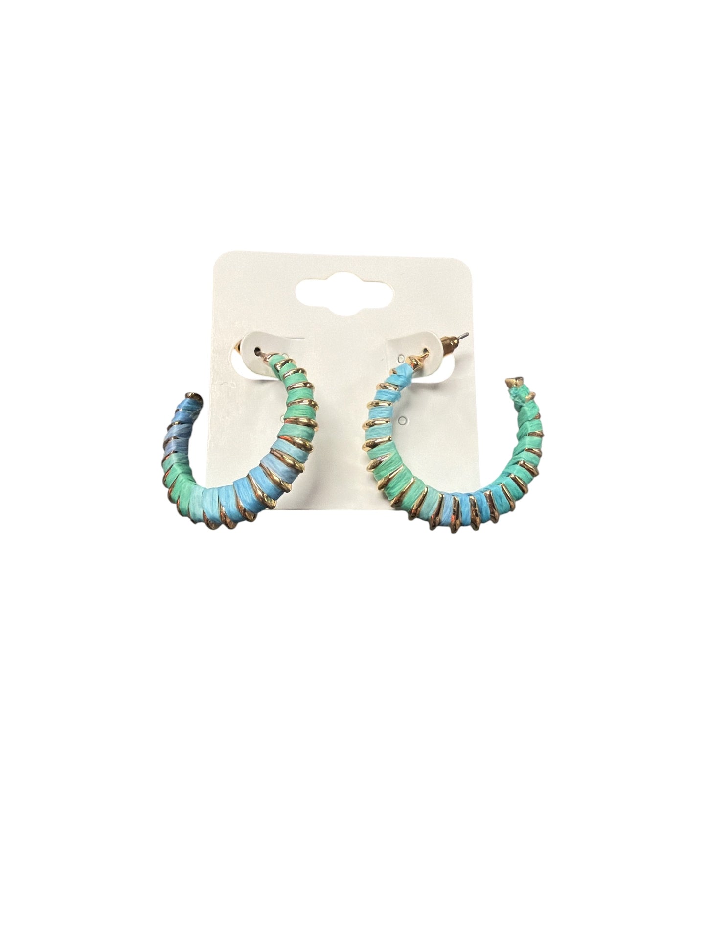 Teal and Blue Hoop Earring