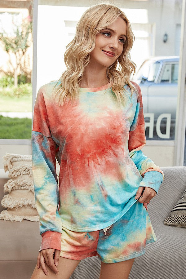 Two-piece tie-dye PJ's
