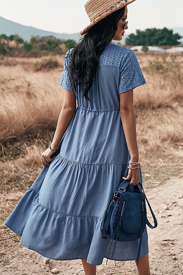 Blue Eyelet Dress