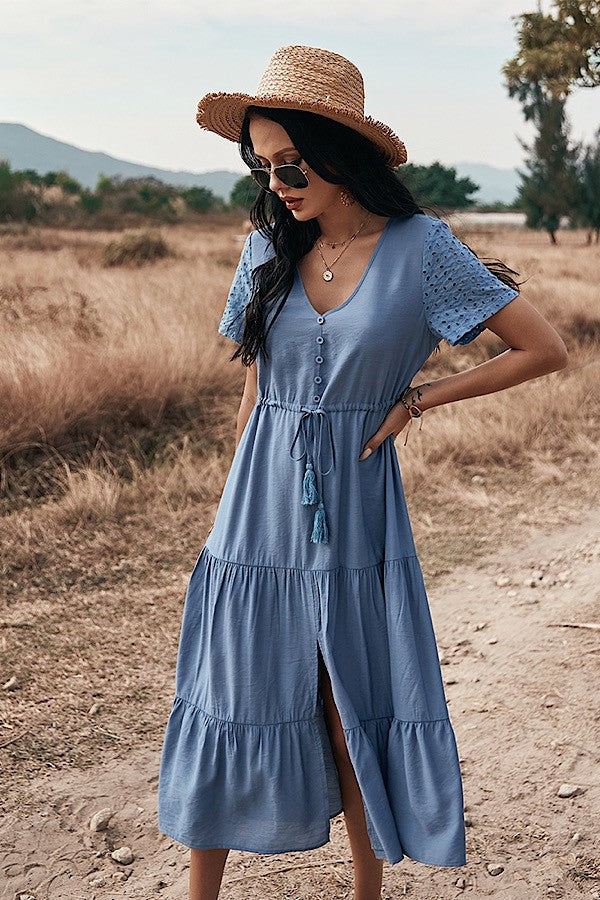 Blue Eyelet Dress