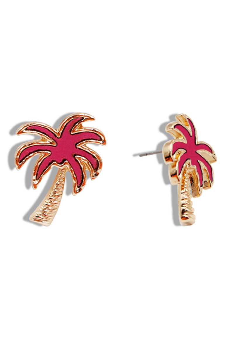 Palm Tree Post Earrings