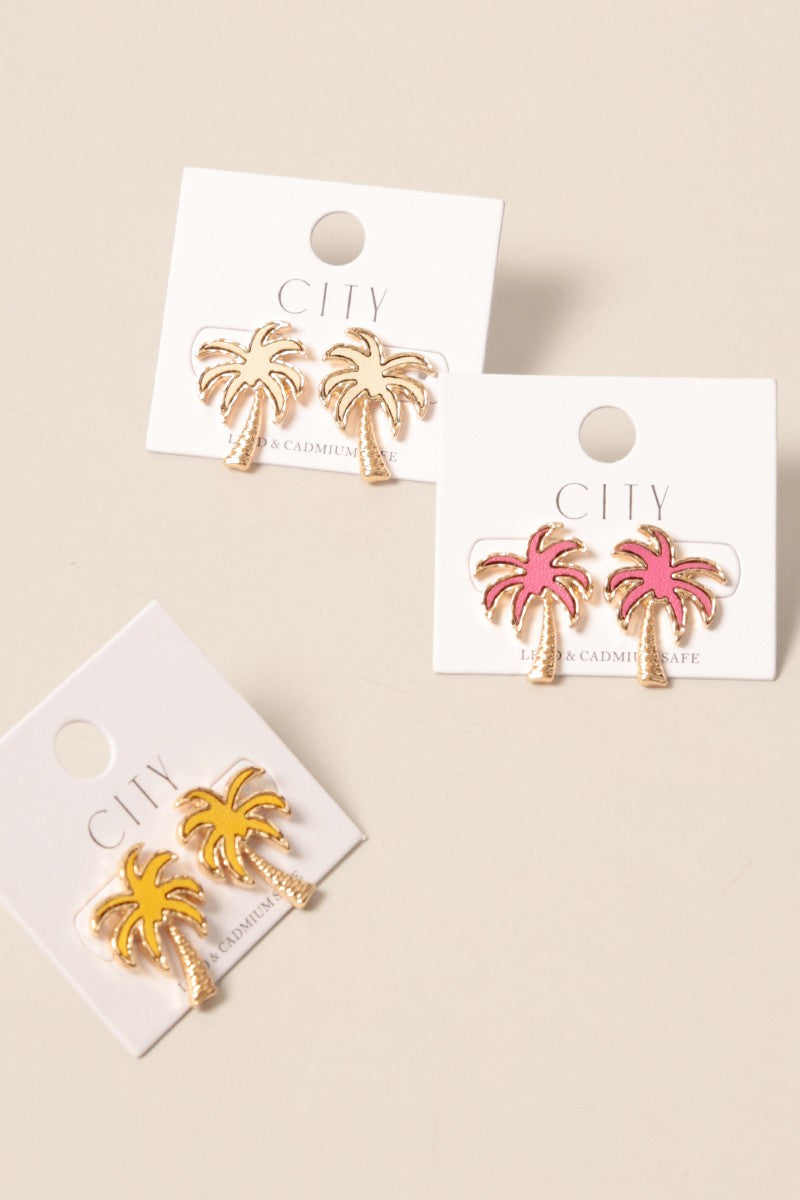 Palm Tree Post Earrings