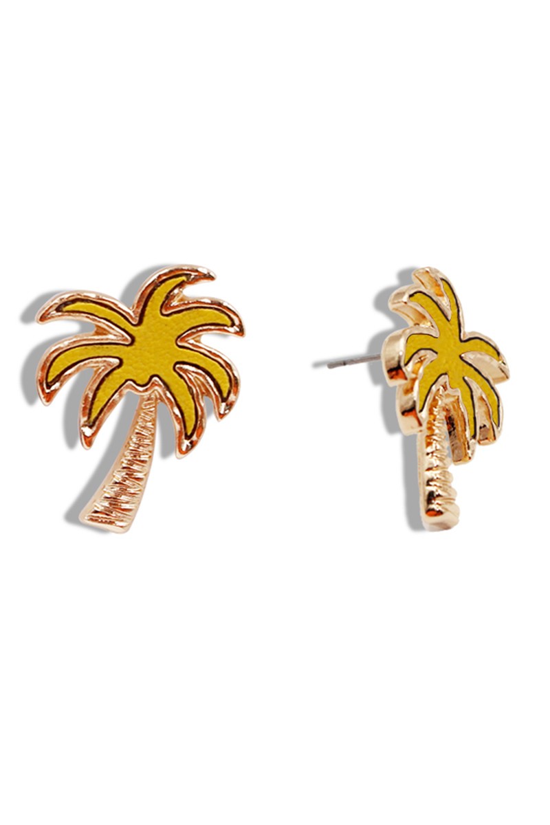 Palm Tree Post Earrings
