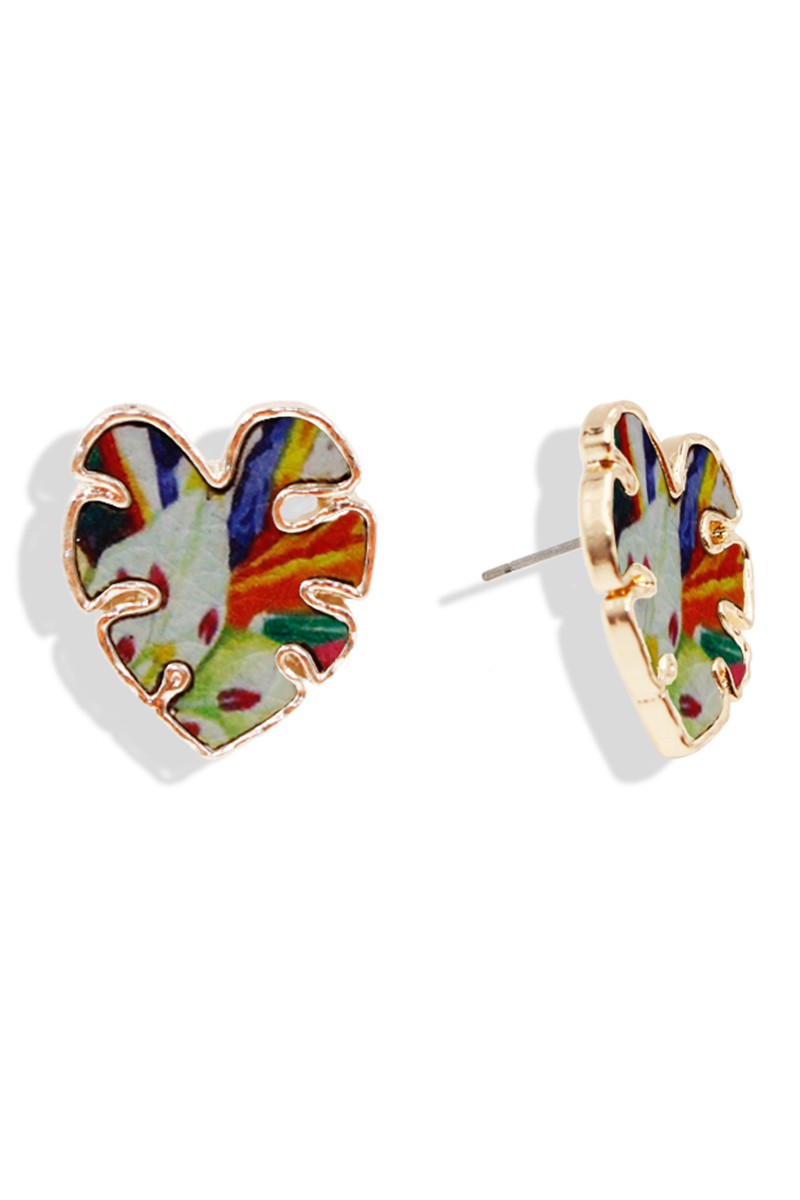 Leaf Shape Summer Post Earrings