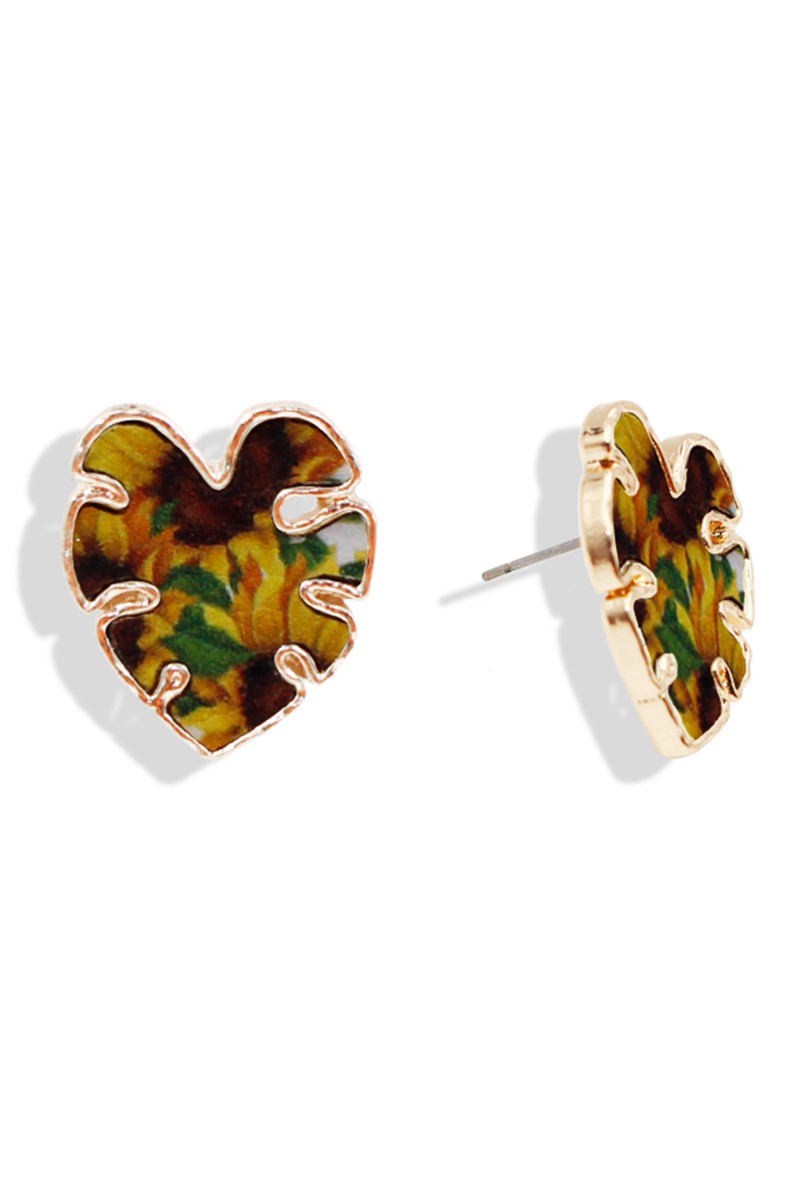 Leaf Shape Summer Post Earrings
