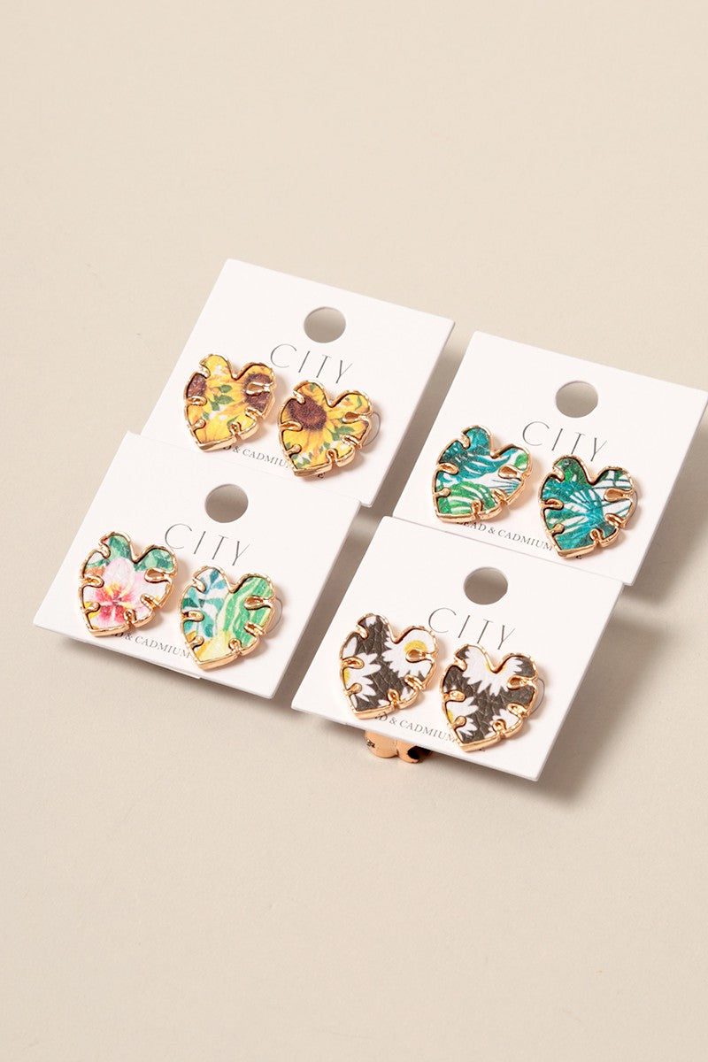 Leaf Shape Summer Post Earrings