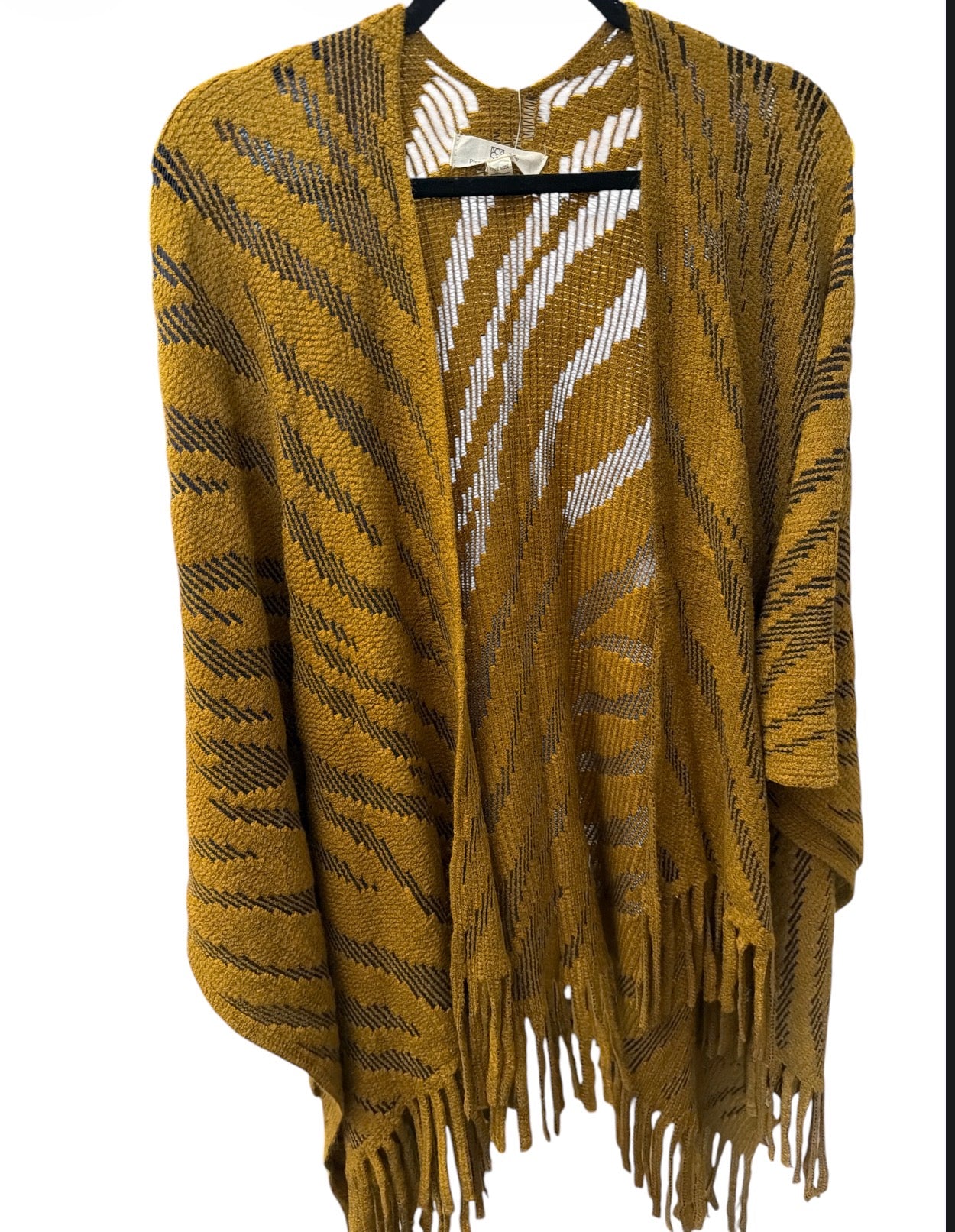 Onesize Scarf Poncho - Mustard/Navy