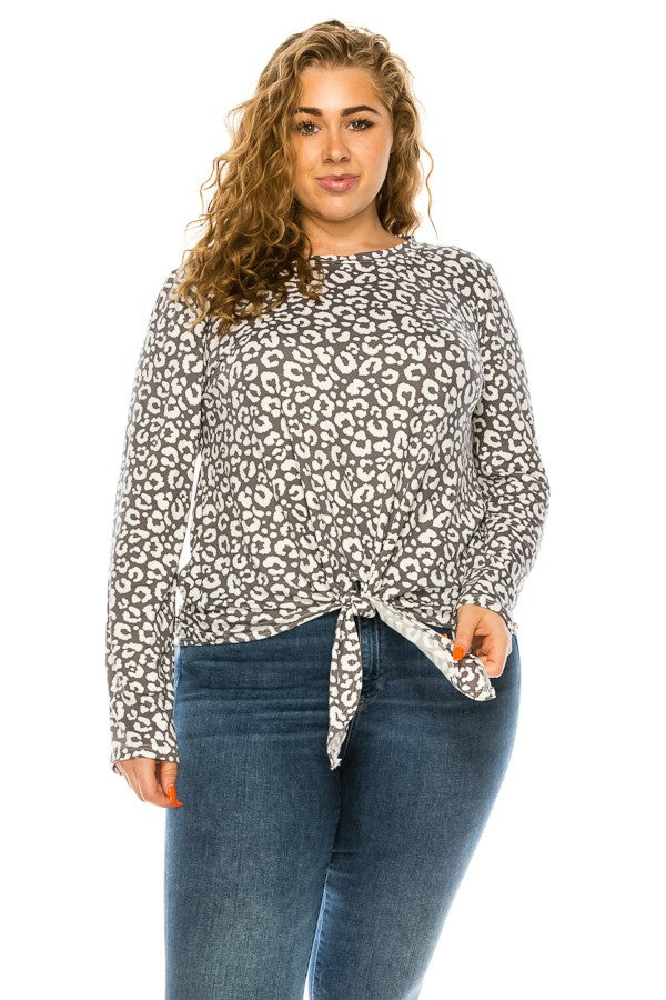 Plus Animal Print Top