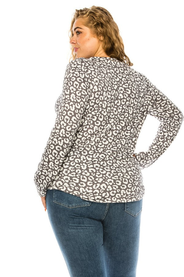 Plus Animal Print Top