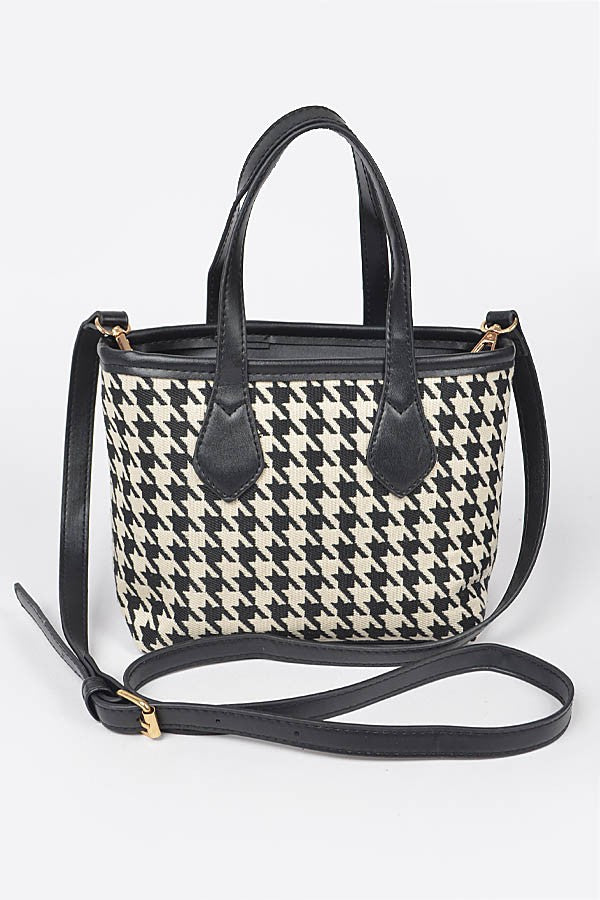 Tweed Check Small Tote Bag