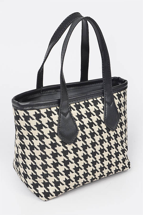 Tweed Check Small Tote Bag