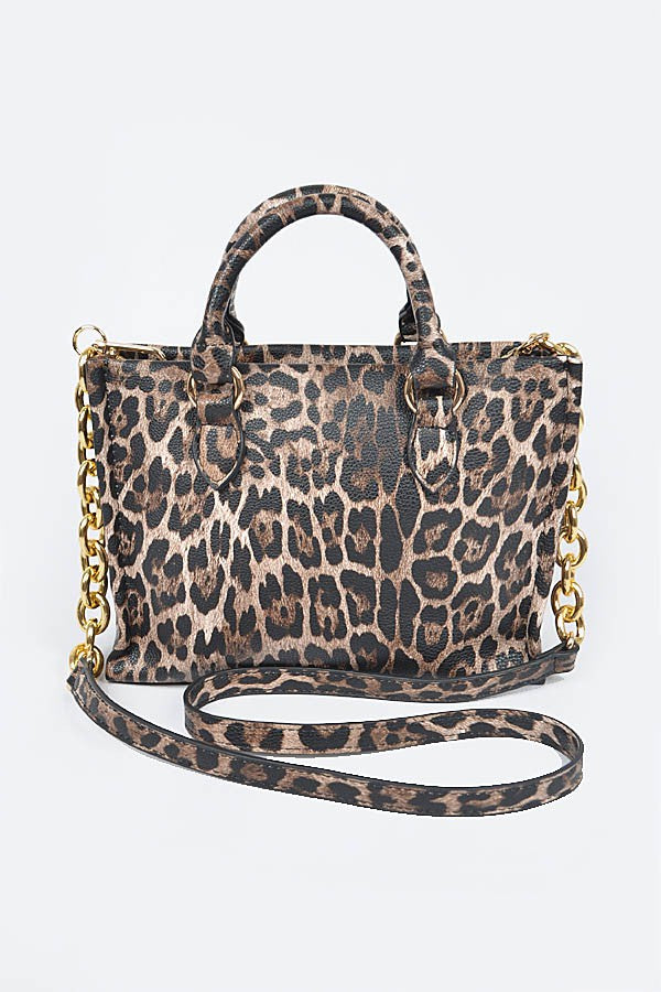 Faux Leopard Tote Bag
