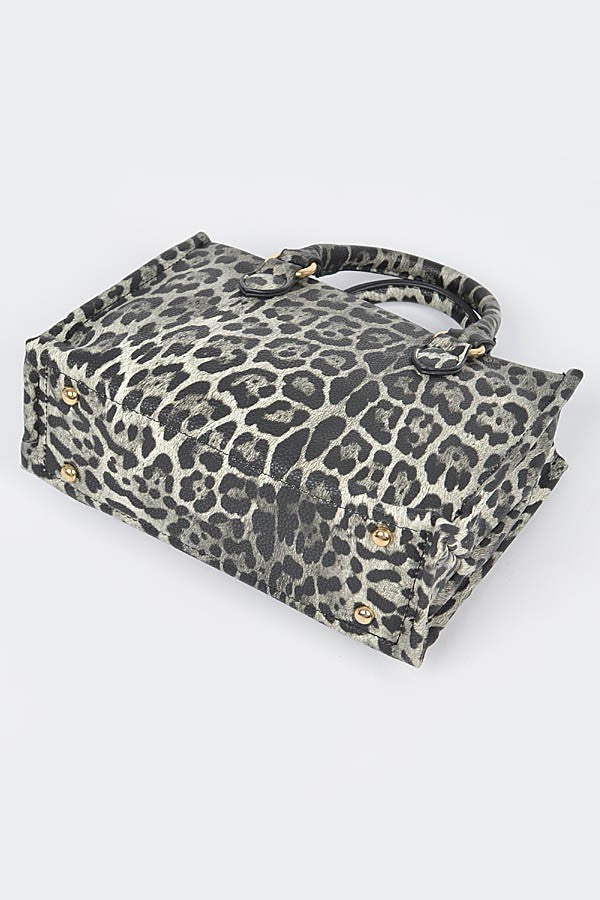 Faux Leopard Tote Bag