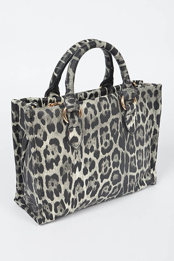 Faux Leopard Tote Bag