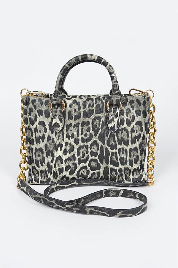 Faux Leopard Tote Bag