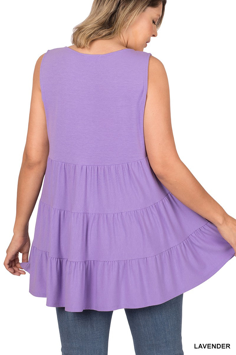 Sleeveless Tiered Ruffle Tunic