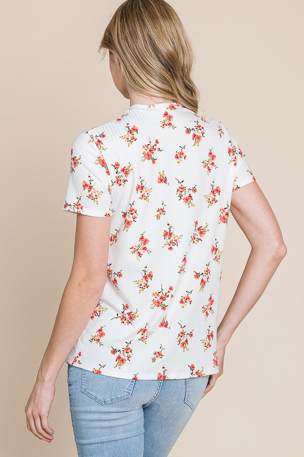 Floral Mock Neck Top