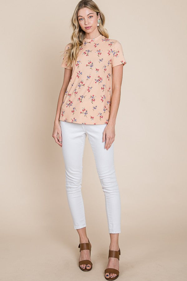 Floral Mock Neck Top