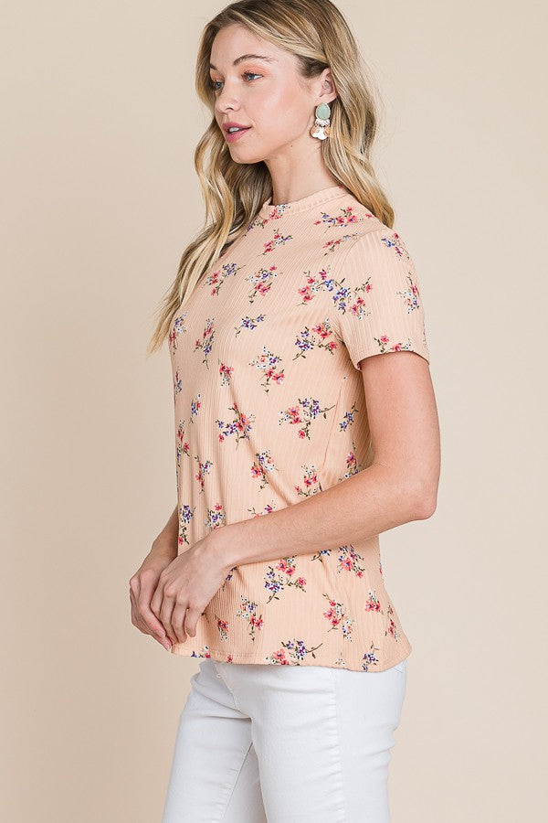 Floral Mock Neck Top