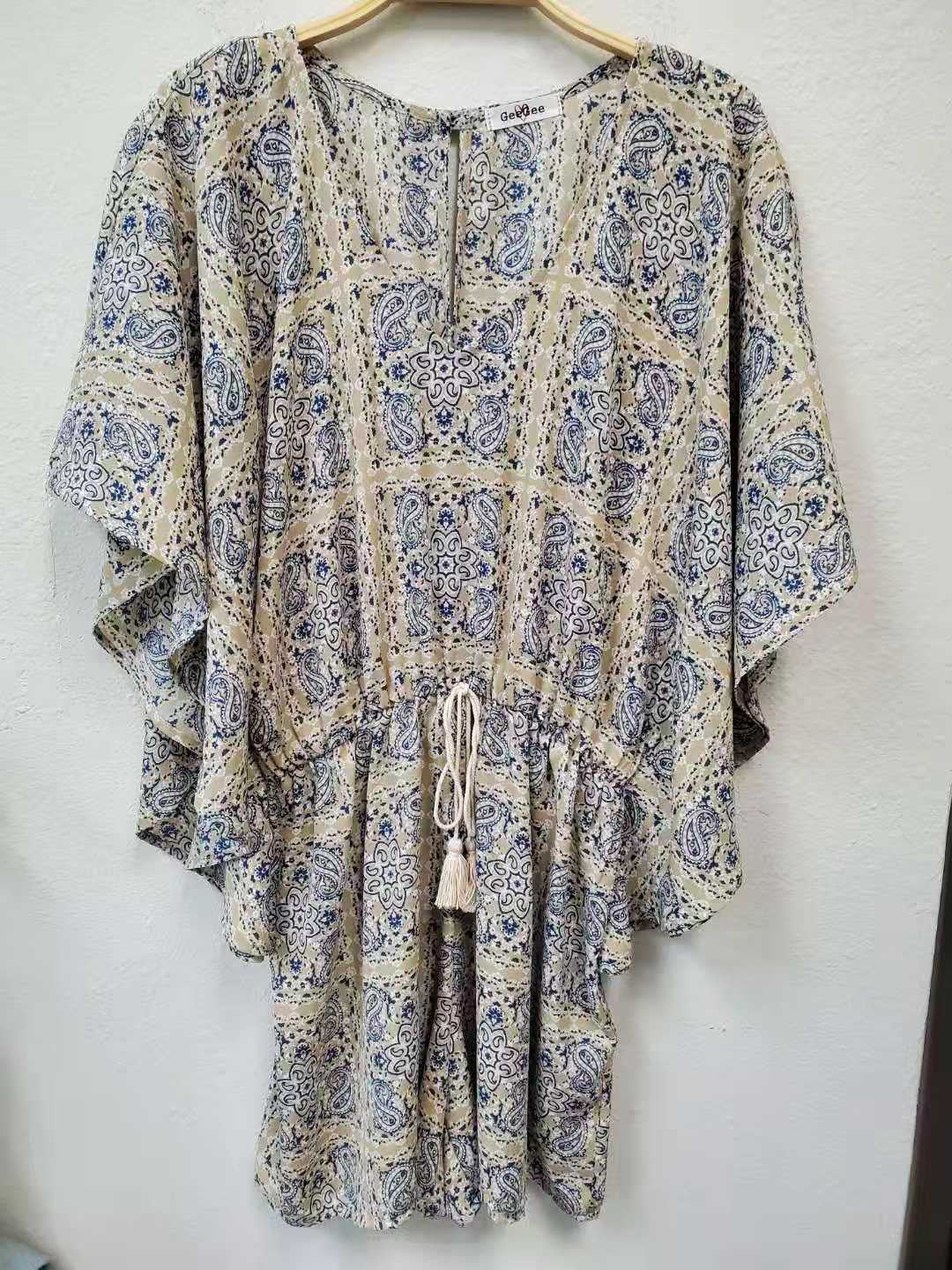 Plus Bohemian V-neck Romper