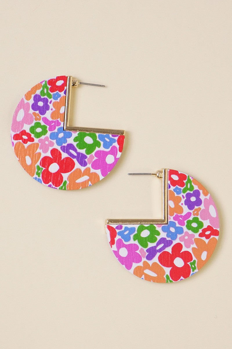 Round Circle Hook Earrings