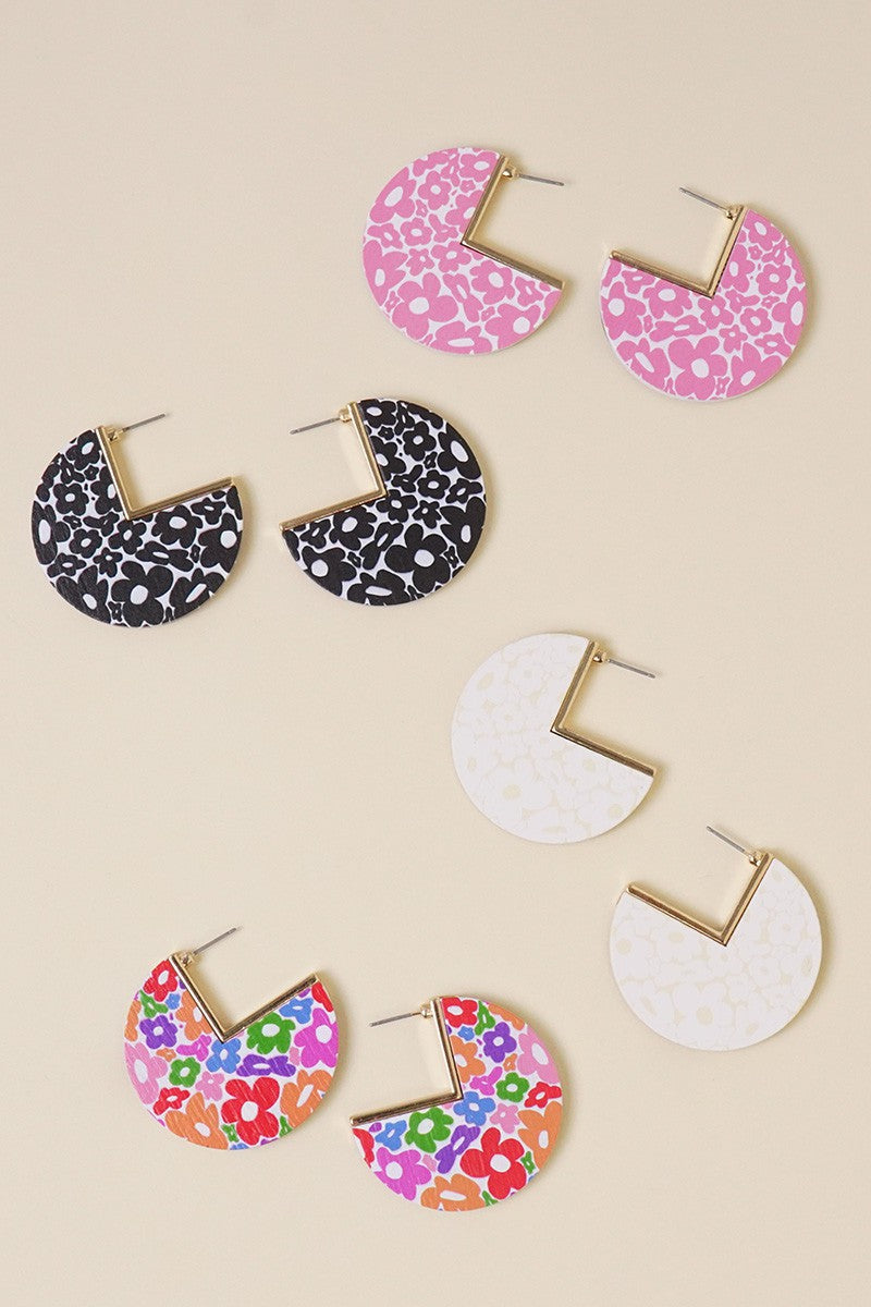 Round Circle Hook Earrings
