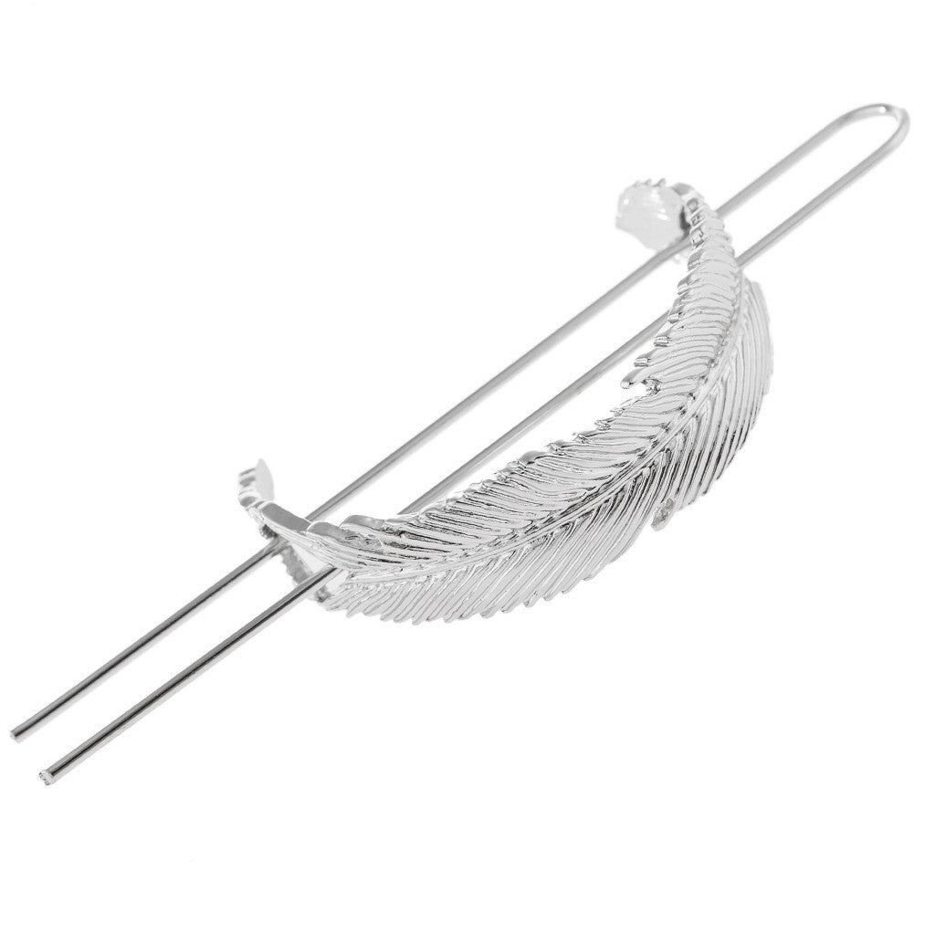 Feather Bun Pin Cuff Clip