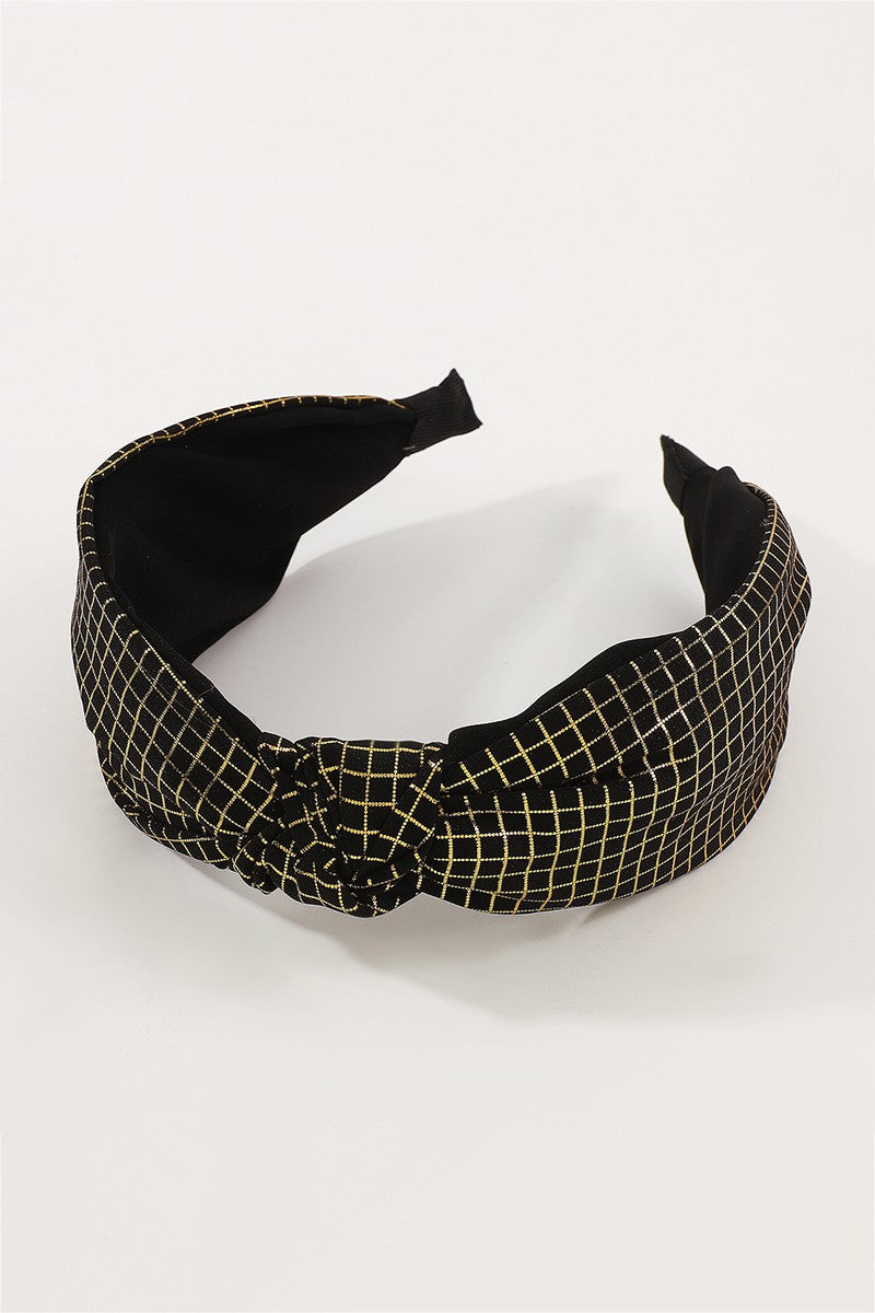 Gold Checkerboard Pattern Headband