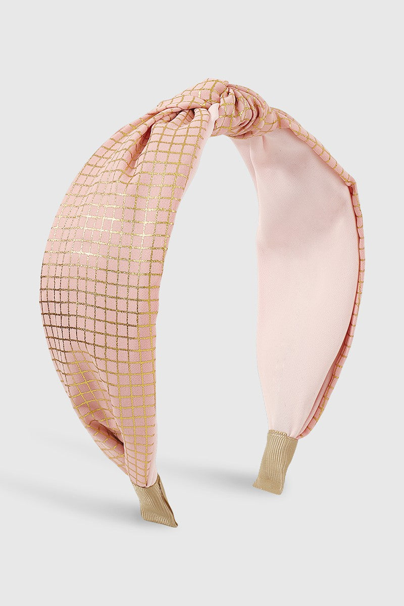 Gold Checkerboard Pattern Headband