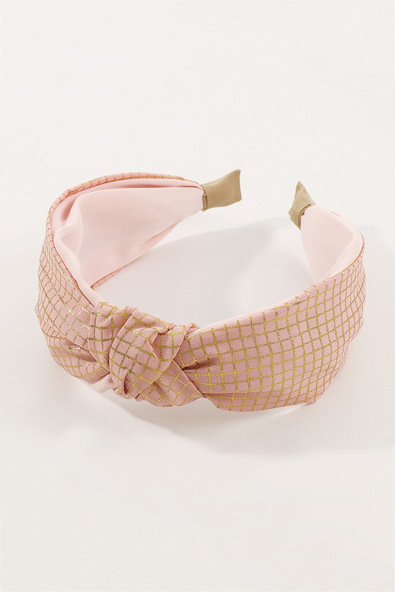 Gold Checkerboard Pattern Headband