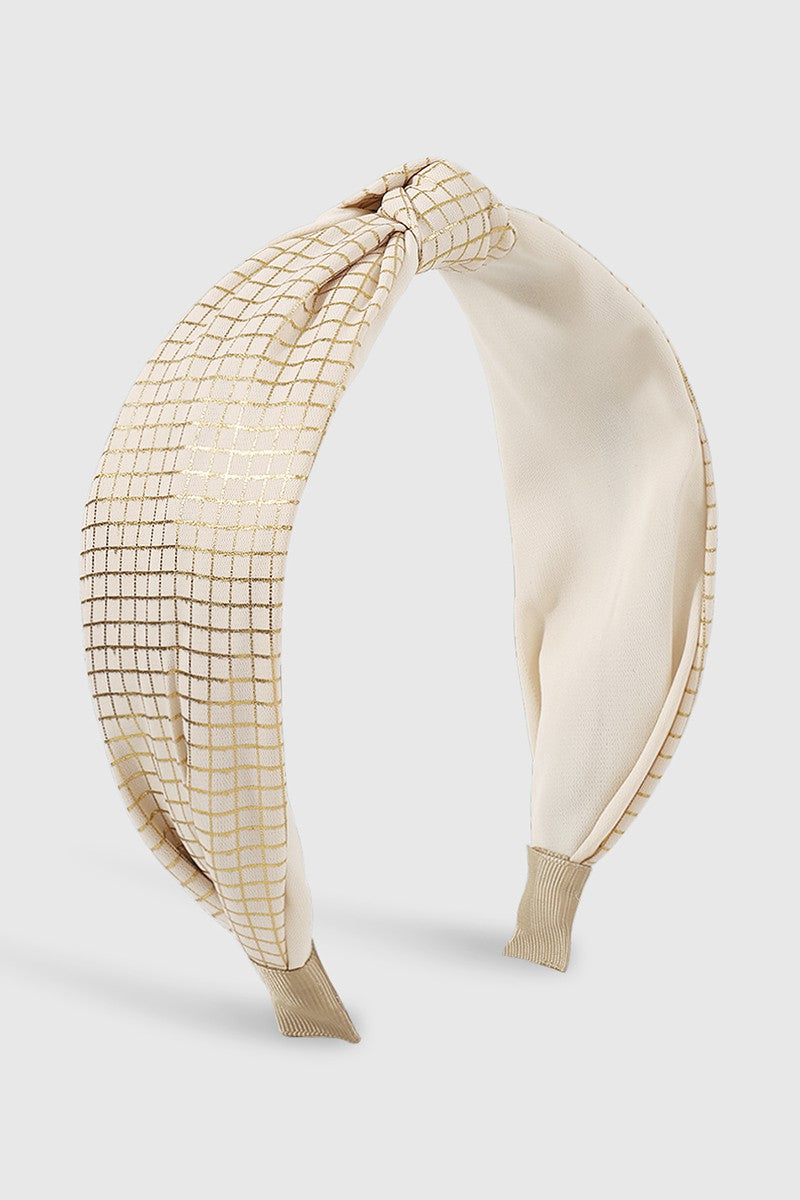 Gold Checkerboard Pattern Headband