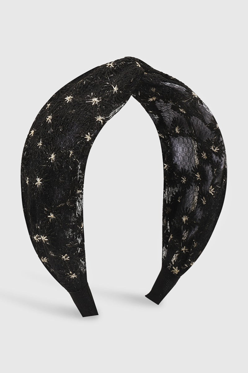 Embroidery Cross Knot Headband