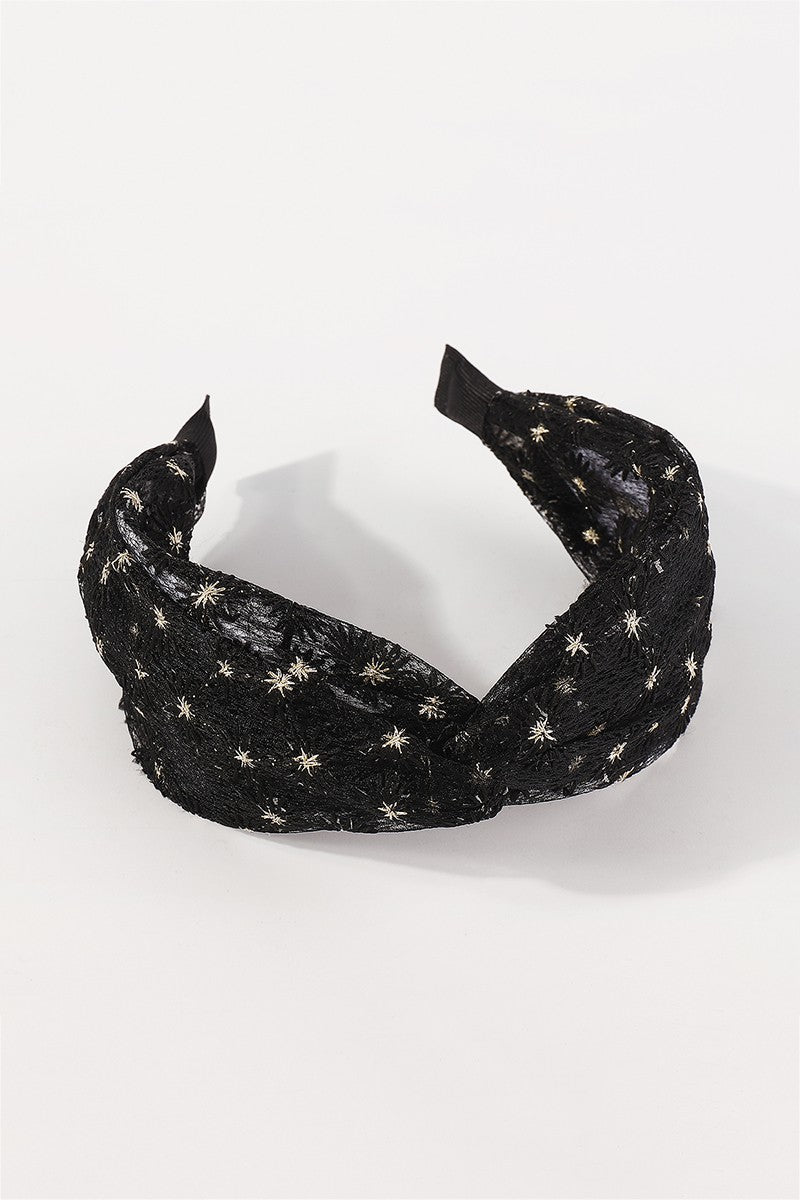 Embroidery Cross Knot Headband
