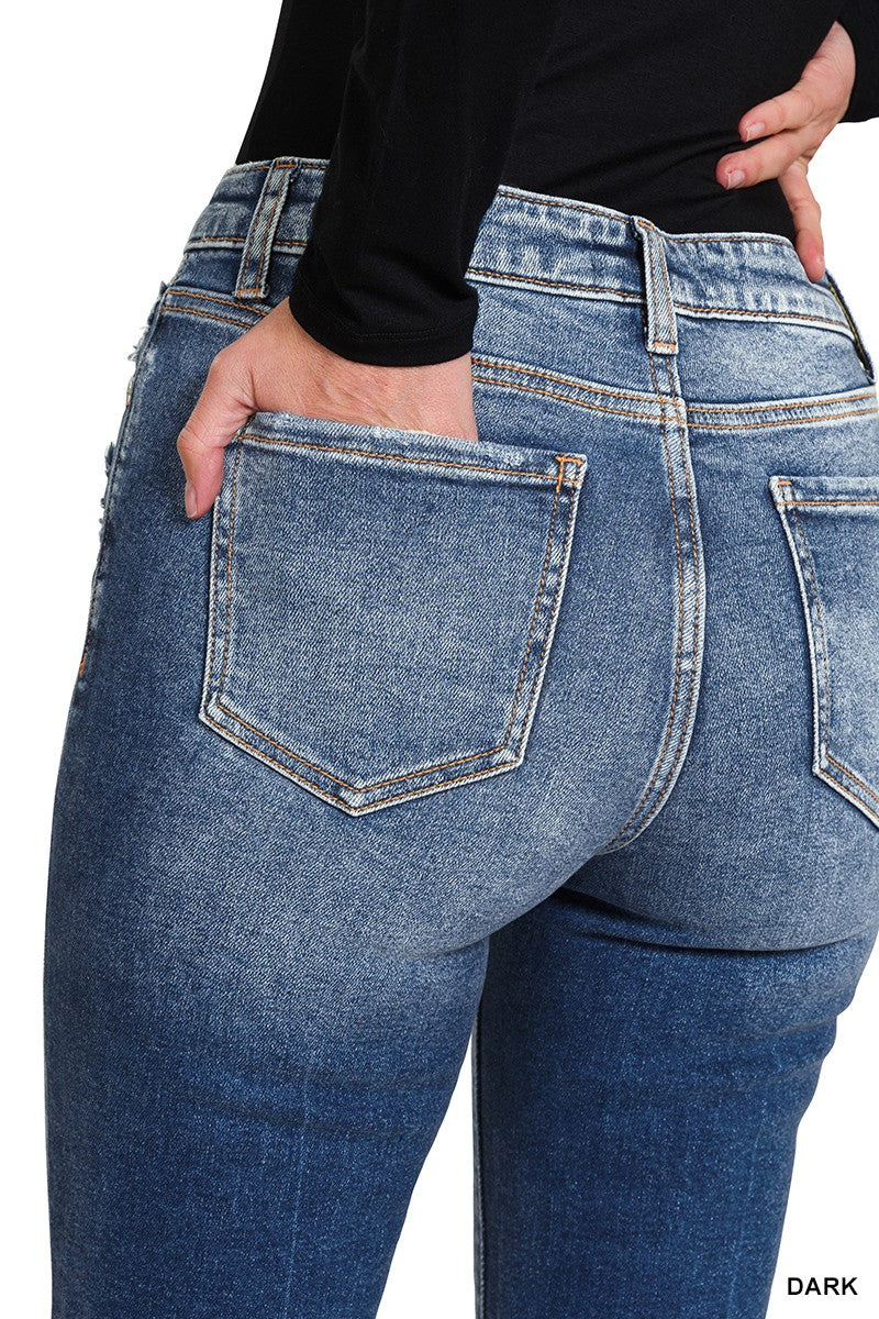 Kick Crop Flare Denim Pants