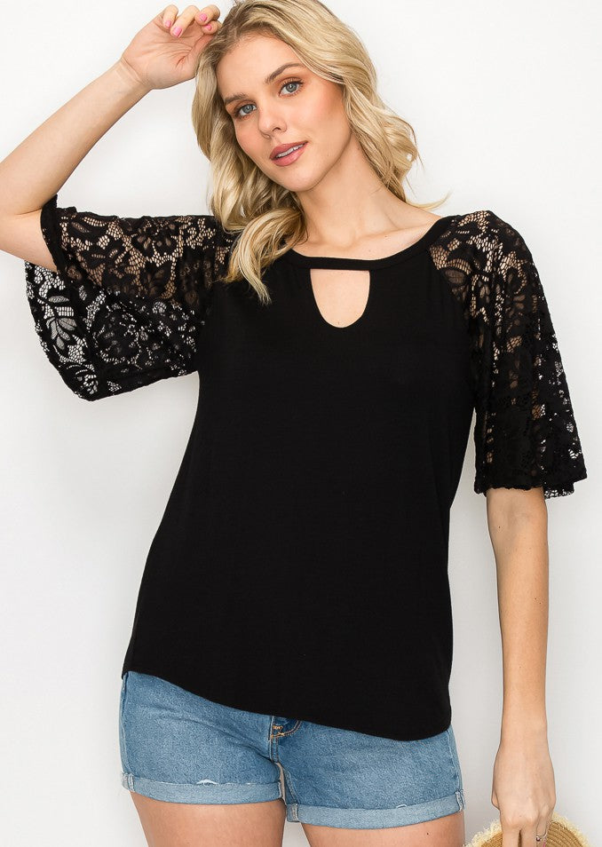 Laced Sleeve Top
