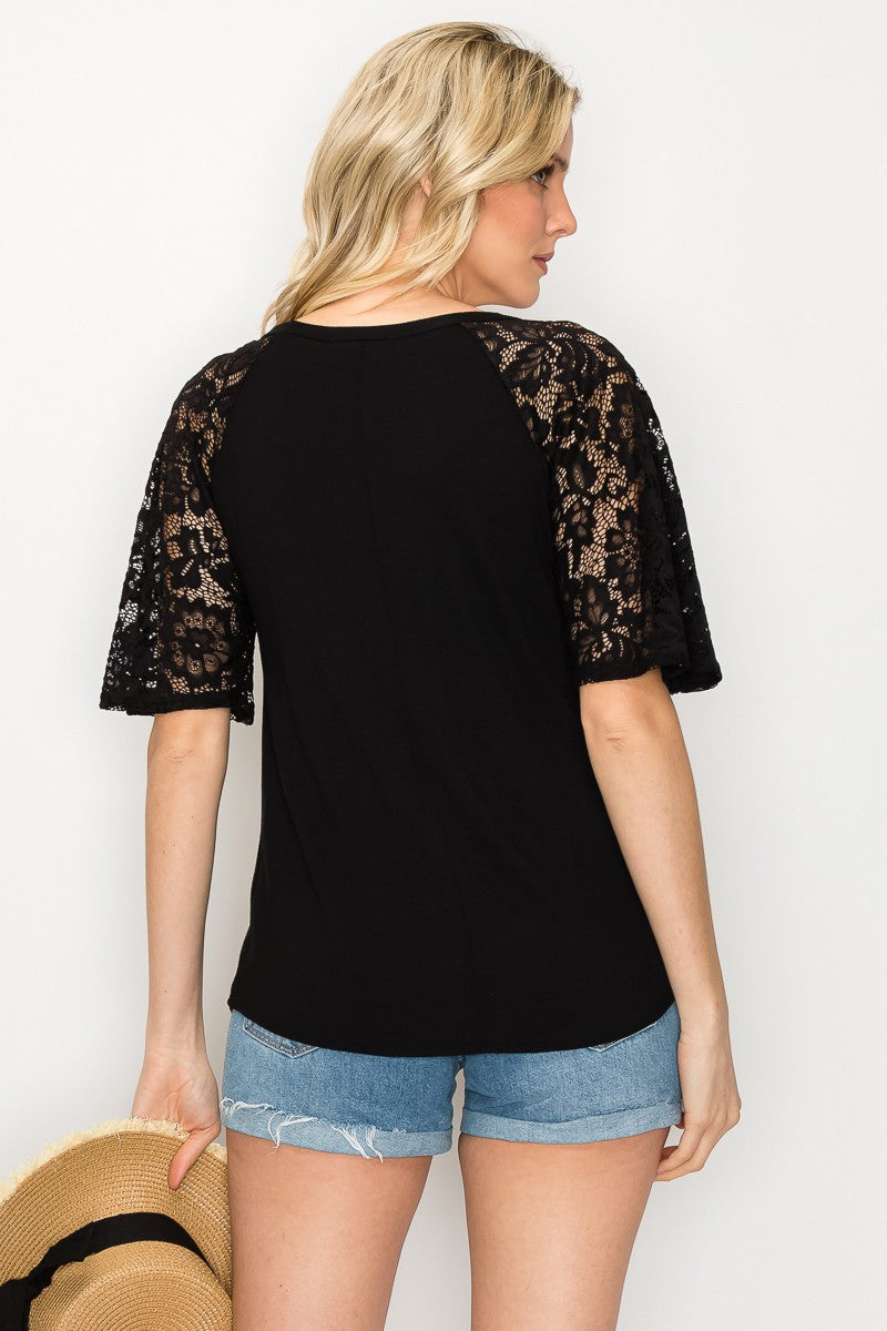 Laced Sleeve Top