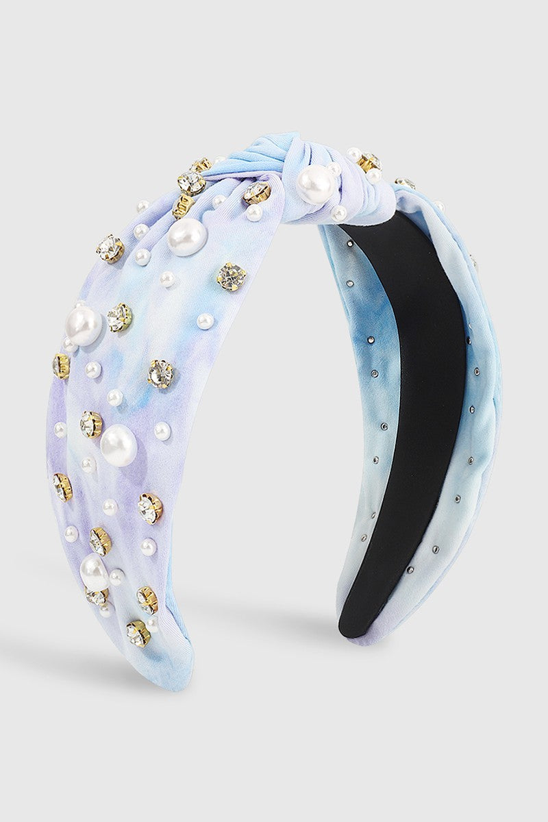 Tie Dye Watercolor Pearl Headbands