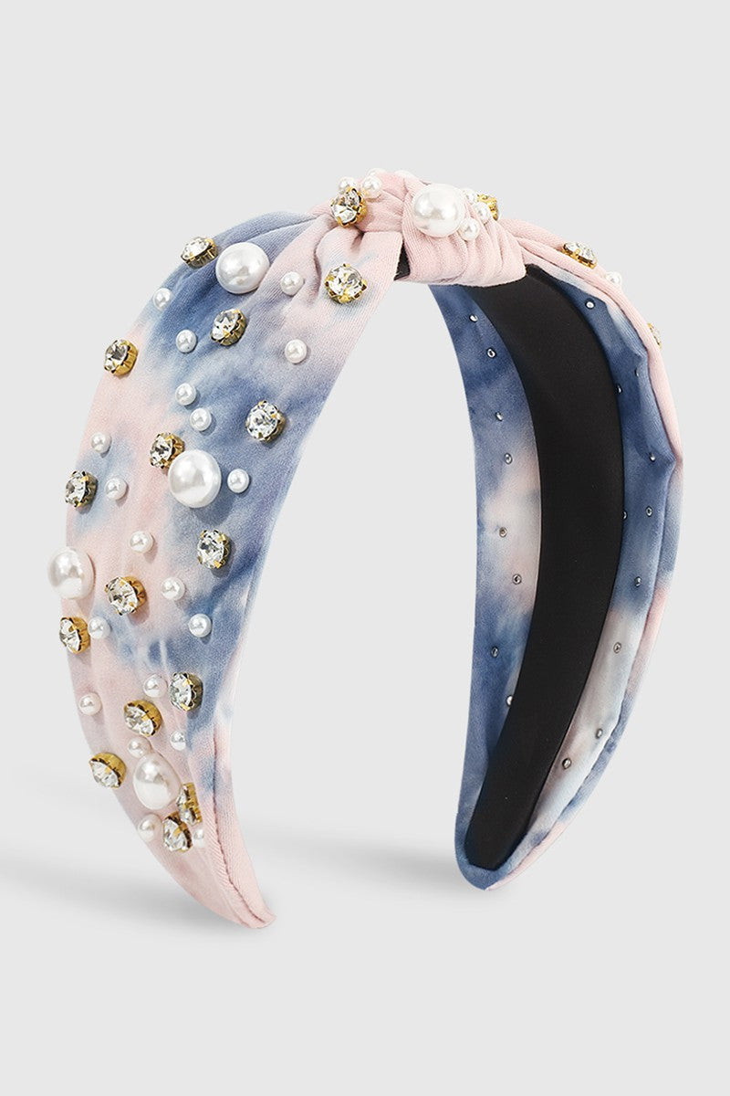 Tie Dye Watercolor Pearl Headbands