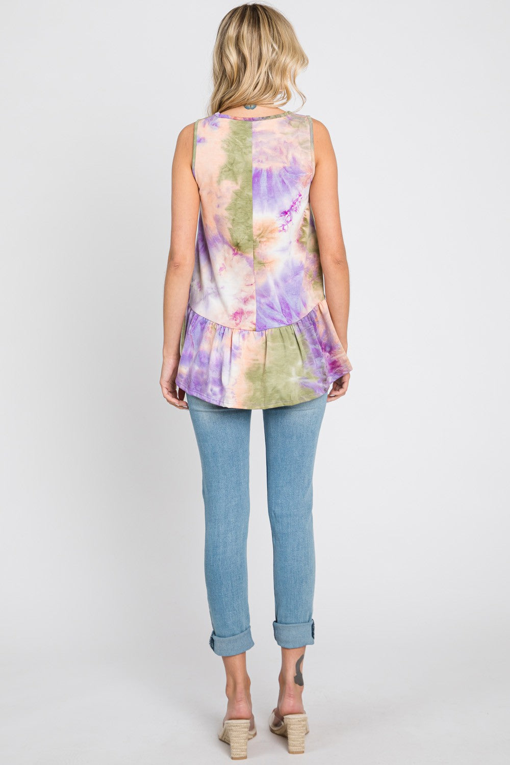 Tie Dye Ruffle Top