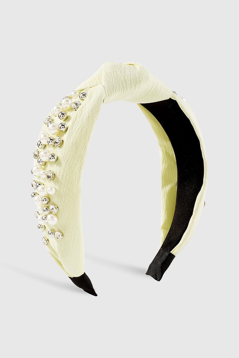 Pearl Rhinestones Wide Headband