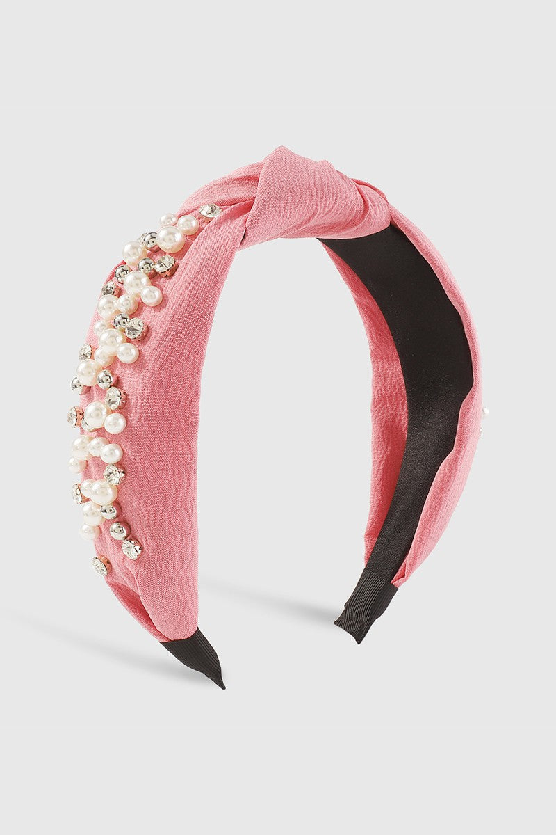Pearl Rhinestones Wide Headband