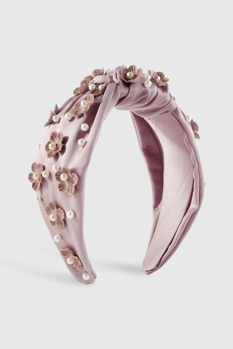 Flower Pearl Topknot Headbands
